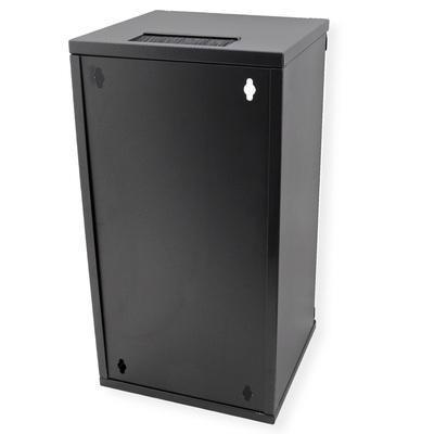 10" Rack na stenu 12U, čierny, 595x312x300mm (HxWxD), RAL9005