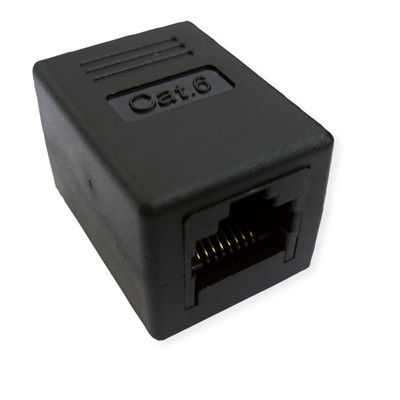 Spojka RJ45, cat.6, netienená čierna Gigabit