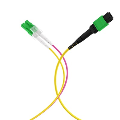 Fiber kábel MTP-LC/APC, 5m Matrix, OS2(9/125µm), LSOH, 3mm, 12 vlákno, žltý