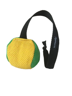 Lopta z ringového materiálu, malá, stredne makká, s popruhom, 11cm, 2-farebná, rôzne farby