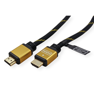 Kábel HDMI M/M 2m, High Speed+Eth, 4K@30Hz, HDMI 1.4, pozl. konektor, čierny/zlatý, Gold