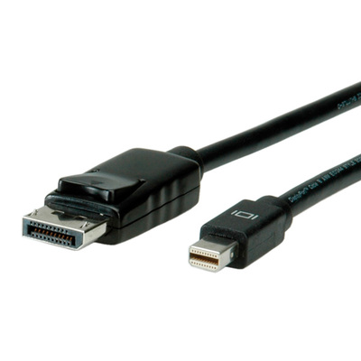 Kábel DisplayPort mini/DP M/M 3m, 2K@60Hz, DP v1.1, 10.8Gbit/s, čierny