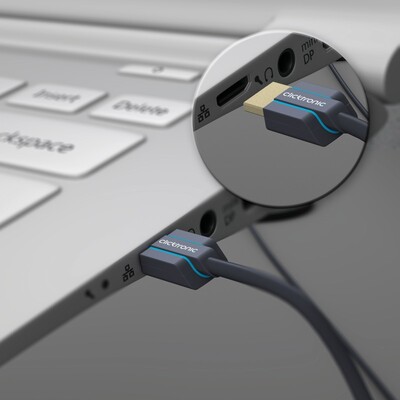 Kábel HDMI M/M 2m, High Speed+Eth, 4K@60Hz, HDMI 2.0, 18G, pozl. konektor, modrý, Slim, C