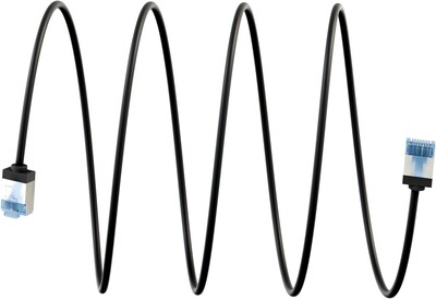 U/FTP Patchkábel LSOH TPE 0.25m cat.6a, čierny, slim, Cu, Flex Cable, Eco obal