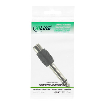 Adaptér 6.35mm MONO/Cinch (RCA), M/F, čierny