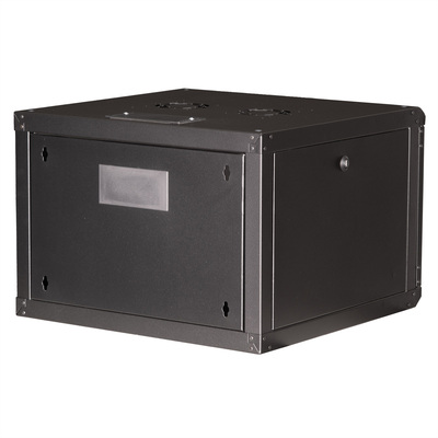 19" Rack na stenu 7U, čierny, 418x600x600mm (HxWxD), RAL9005, PRO, odnímateľné bočnice