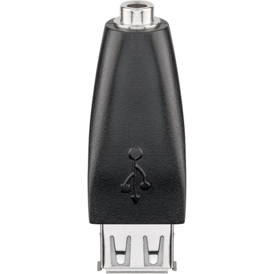 Adaptér USB/3,5mm jack F/F, čierny