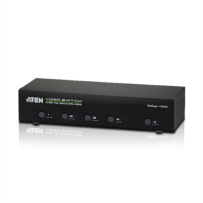 Video selektor/switch VGA+audio 4IN/1OUT, 300Mzh, 1920x1440@60Hz, Audio, RS232
