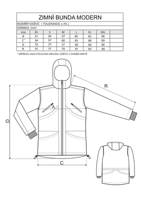 Vetrovka MODERN-THERM s kapucňou, dámska, zateplená, malinová, S