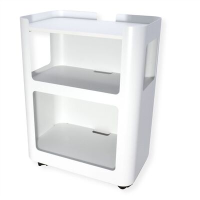 Stolík na kolieskach pod tlačiareň malý, max 20kg, 60x46x29cm (HxWxD), biely
