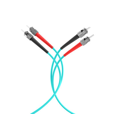 Fiber kábel ST-ST, 1m Duplex OM3(50/125µm), LSOH, 3mm, tyrkysový