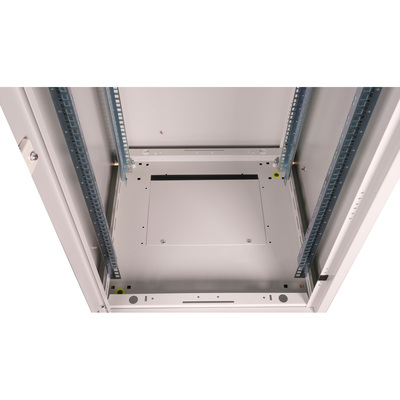 19" Rack na podlahu 42U, 2010x600x600mm (HxWxD), BASIC, sklenené dvere, sivý
