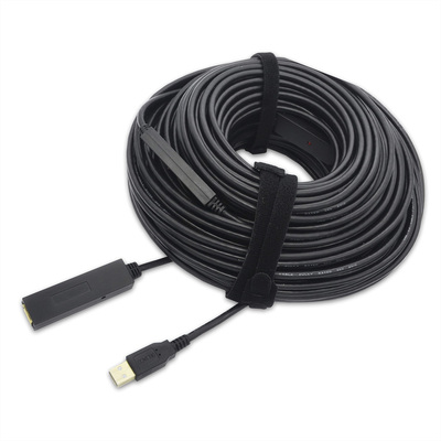 Kábel USB 2.0 A-A M/F 30m, High Speed, predlžovací, čierny, aktívny