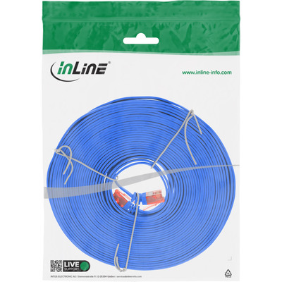 UTP Patchkábel 7m cat.6, modrý, plochý, Cu