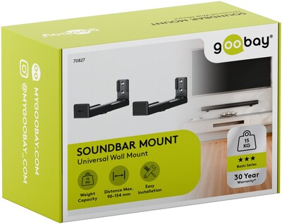 Držiak pre soundbar na stenu, max 15kg, čierny