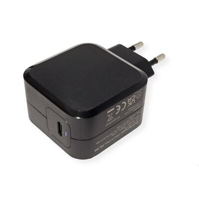 Nabíjačka USB 230V 1port, 1xUSB Typ C, 45W, Power Delivery, Quick Charge 3.0, čierna