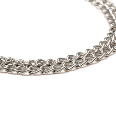 Obojok retiazkový sťahovací 3mm/40cm, obmedzovač, dvojradový, malé oko, nerezová oceľ matná, HS