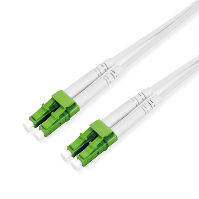 Fiber kábel LC-LC, 15m Duplex OS2(9/125µm), LSOH, armored (oceľový oplet), 3mm, biely