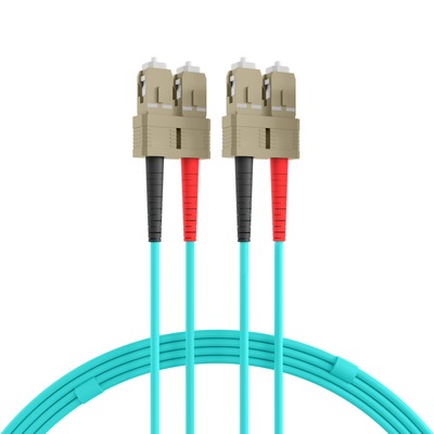Fiber kábel SC-SC, 2m Duplex OM3(50/125µm), LSOH, 3mm, tyrkysový