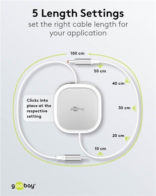 Kábel USB 2.0 Typ C CM/CM 1m, High Speed, Power Delivery 15w 5V3A, biely/sivý, samonavíjací