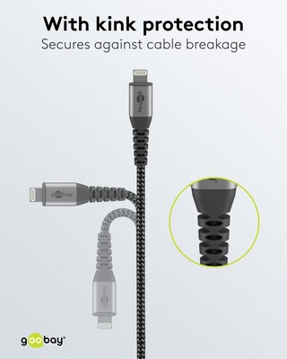 Kábel USB "Lightning" pre Apple, 0.5m, High Speed, čierny/sivý