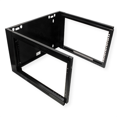 19" Rack na stenu 6U, čierny, 368x600x600mm (HxWxD), odnímateľné bočnice