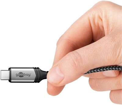 Kábel USB 4 Gen 3x2, Typ C CM/CM 1.5m, 40Gbps, PD 240w 48V5A, oplet, čiernosivý