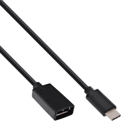 Kábel USB 3.2 Gen 1x2, Typ C CM/AF 0.15m, 10Gbps, OTG, čierny