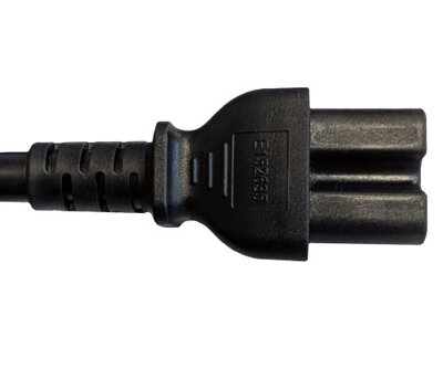 Kábel sieťový 230V, vidlica (YP-12) US priama - C15, 1.8m, 2.08mm², 10A, čierny