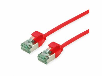 U/FTP Patchkábel LSOH TPE 5m cat.6a, červený, slim, Cu, Flex Cable, Roline Recycled Material