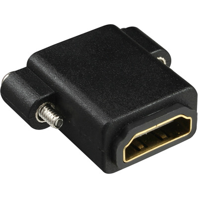 Adaptér/spojka HDMI F/F, 4K@30Hz, pozl.konektory, panelový, čierny