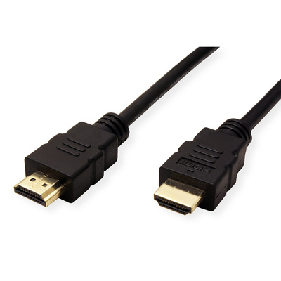 Kábel HDMI M/M 10m, High Speed+Eth, 4K@30Hz, HDMI 1.4, pozl. konektor, čierny, TPE, flexibilný