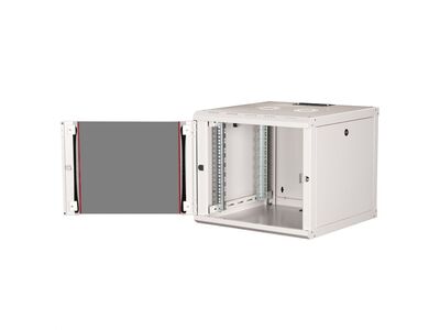 19" Rack na stenu 9U, sivý, 505x600x600 mm (HxWxD), RAL7035, PRO, odnímateľné bočnice