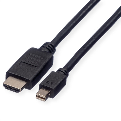 Kábel DisplayPort mini na HDMI M/M 2m, jednosmerný, max. 1920x1200@60Hz, čierny