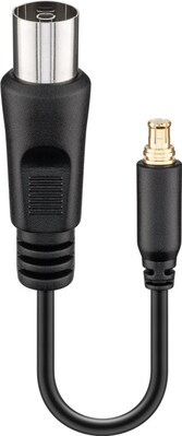 Adaptér anntény IEC TV/MCX M/M, 0.1m, čierny