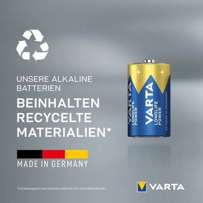 Batéria VARTA Longlife Power Alkalická D Mono (2ks) 1.5V (LR20) 2BL