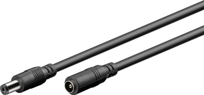 Kábel predlžovací DC 5.5mm / 2.1mm, AWG20, 1.5m, čierny