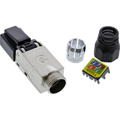 Konektor 8/8 RJ45 cat.8.1, tienený, 40Gbit, 2000Mhz, na drôt, montáž bez klieští AWG 22-26