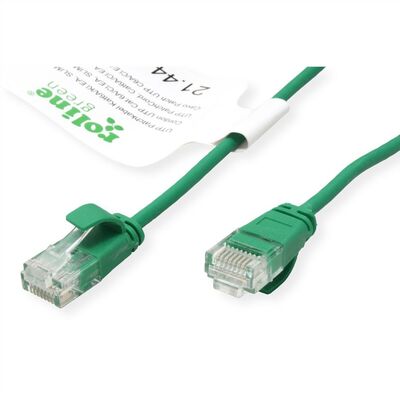 UTP Patchkábel LSOH TPE 0.3m cat.6a, zelený, slim, Cu, Flex Cable, Roline Green, Eco obal