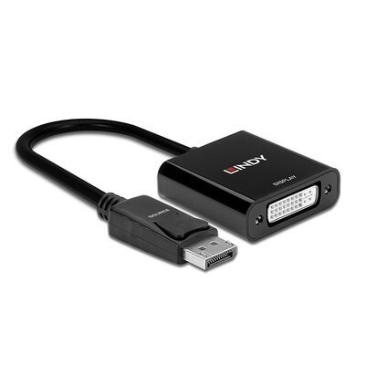 Adaptér DisplayPort/DVI M/F, 16cm čierny, Aktívny 1920x1200@60Hz
