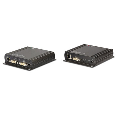 Predĺženie KVM cez TP do 140m, DVI, USB, Audio (3.5mm jack), RS232, s lokálnym monitorom "loop out"