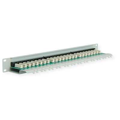 19" Patch panel 24port cat.6, netienený, 1U, sivý