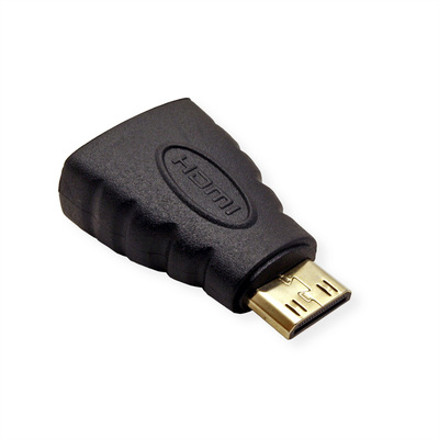 Adaptér HDMI mini/HDMI M/F priamy, čierny