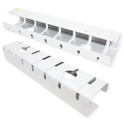 Káblový organizér, žľab na káble pod stôl, hliníkový, 530x110x80mm (DxHxV), biely, 2ks/bal