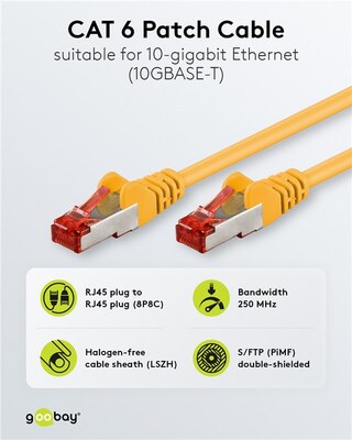 S/FTP (PiMF) Patchkábel LSOH 3m cat.6, žltý, Cu