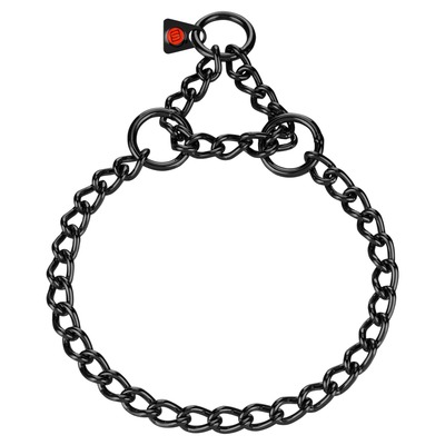 Obojok retiazkový sťahovací 3mm/55cm, malé oko, nerezová oceľ, čierny, HS