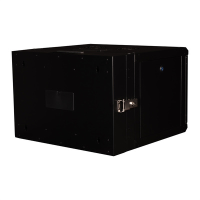 19" Rack na stenu 7U, čierny, 418x600x600mm (HxWxD), RAL9005, PRO, otočný (2-dielny)