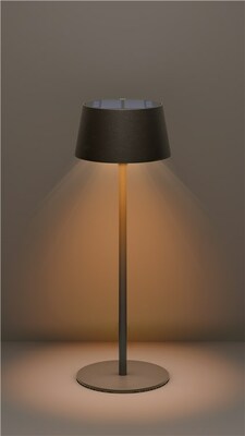 Solárna stolná LED lampa, 150lm, vonkajšia IP44, nabíjacia 1800mAh, teplá biela 3000K, farba čierna