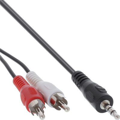 Kábel 3.5mm stereo/2xCinch M/M 5m, čierny