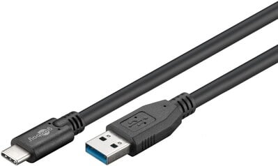 Kábel USB 3.2 Gen 1, AM/CM Typ C 3m, 5Gbps, čierny